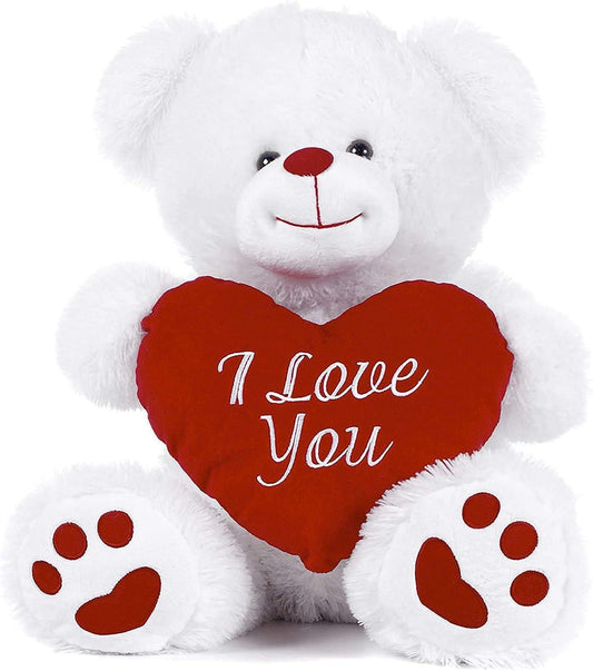 Ours en Peluche Blanc avec Cœur Rouge “I Love You” – Cadeau pour Toutes Occasions